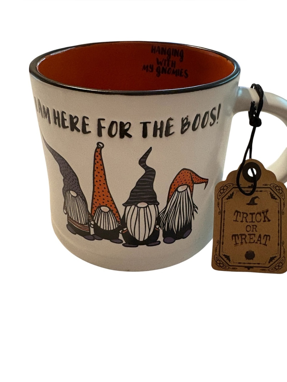Halloween Gnome Ceramic Mug - Orange and Black - Picture 2 of 5